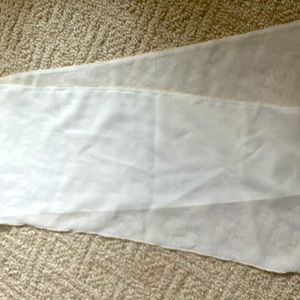 Vintage sheer runner with crocheted ends